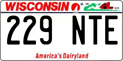 WI license plate 229NTE