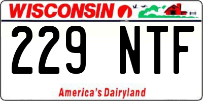 WI license plate 229NTF