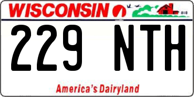 WI license plate 229NTH