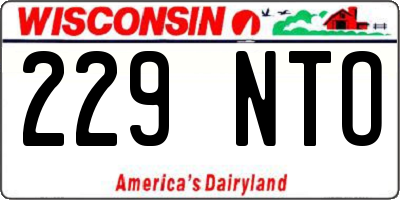 WI license plate 229NTO