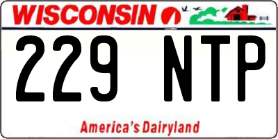 WI license plate 229NTP