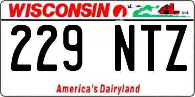 WI license plate 229NTZ