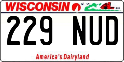 WI license plate 229NUD