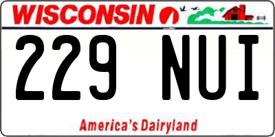 WI license plate 229NUI
