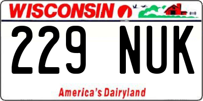WI license plate 229NUK