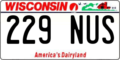 WI license plate 229NUS