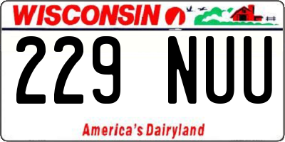 WI license plate 229NUU