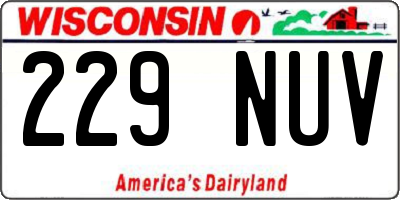 WI license plate 229NUV