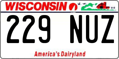 WI license plate 229NUZ