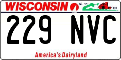 WI license plate 229NVC