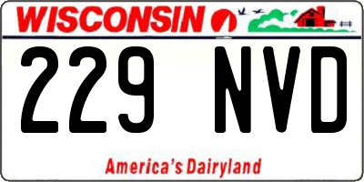 WI license plate 229NVD