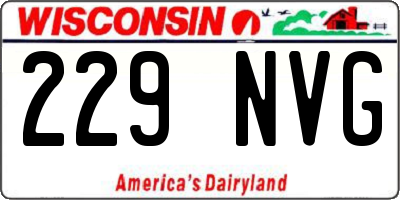 WI license plate 229NVG