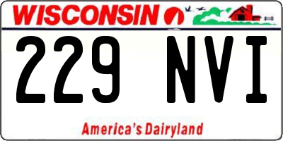 WI license plate 229NVI