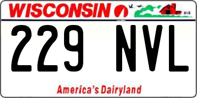 WI license plate 229NVL