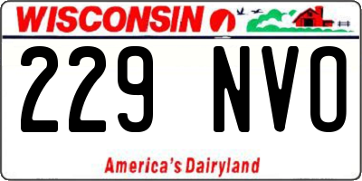WI license plate 229NVO