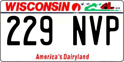 WI license plate 229NVP