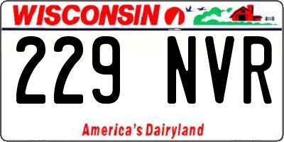 WI license plate 229NVR