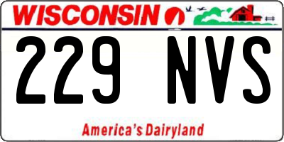 WI license plate 229NVS