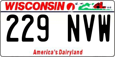 WI license plate 229NVW
