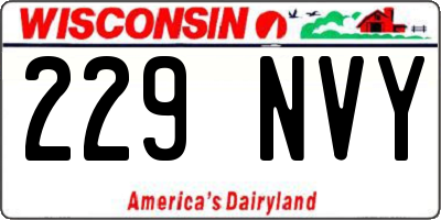 WI license plate 229NVY