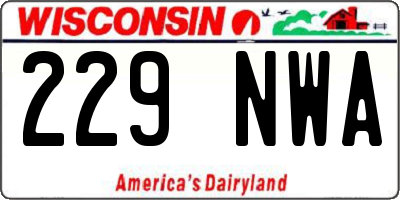 WI license plate 229NWA