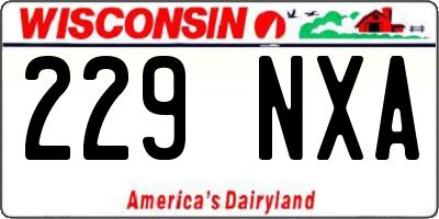 WI license plate 229NXA