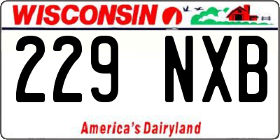 WI license plate 229NXB