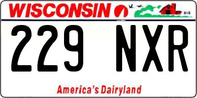 WI license plate 229NXR
