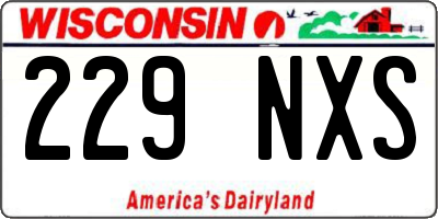 WI license plate 229NXS