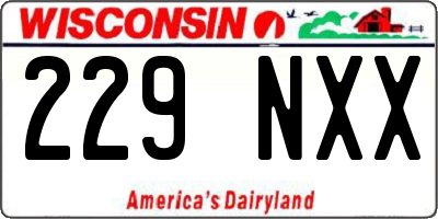 WI license plate 229NXX