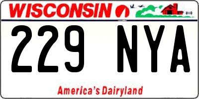 WI license plate 229NYA
