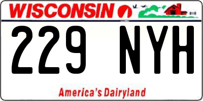 WI license plate 229NYH