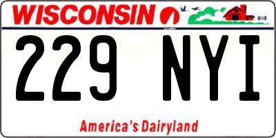 WI license plate 229NYI
