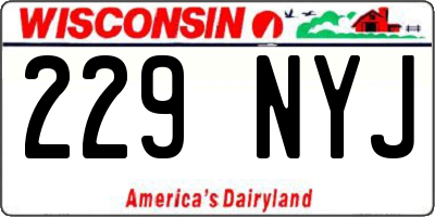 WI license plate 229NYJ
