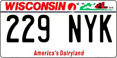 WI license plate 229NYK