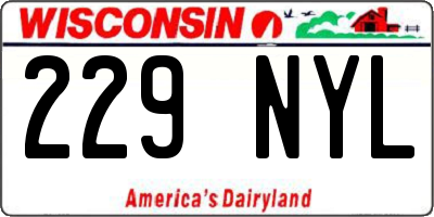 WI license plate 229NYL