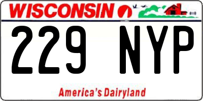 WI license plate 229NYP