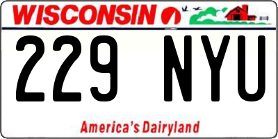 WI license plate 229NYU
