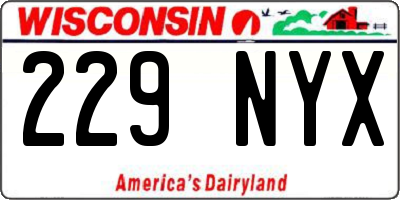 WI license plate 229NYX