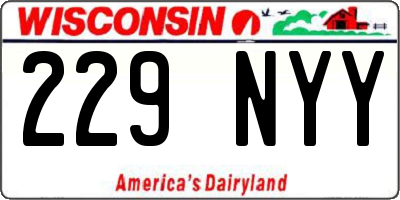WI license plate 229NYY