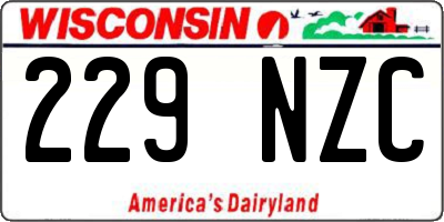 WI license plate 229NZC