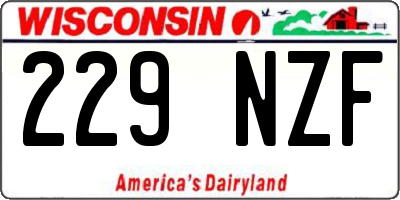 WI license plate 229NZF