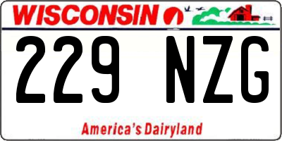 WI license plate 229NZG