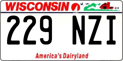 WI license plate 229NZI