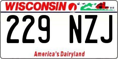 WI license plate 229NZJ