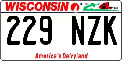 WI license plate 229NZK