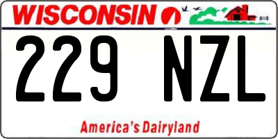 WI license plate 229NZL