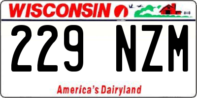WI license plate 229NZM
