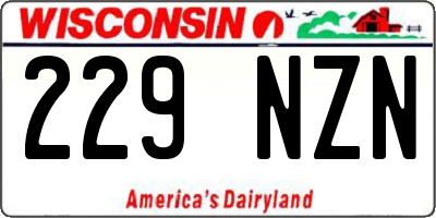 WI license plate 229NZN