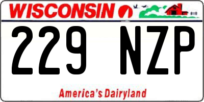 WI license plate 229NZP